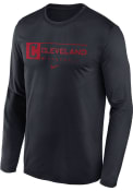 Cleveland Guardians Nike TEAM ISSUE LS LEGEND TEE T-Shirt - Navy Blue