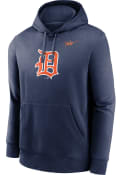Detroit Tigers Nike COOP LOGO CLUB Hooded Sweatshirt - Navy Blue
