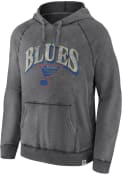 St Louis Blues True Classics Washed Hooded Sweatshirt - Charcoal
