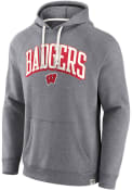 Wisconsin Badgers True Classics Fleece Applique Hooded Sweatshirt - Charcoal