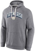 Notre Dame Fighting Irish True Classics Fleece Applique Hooded Sweatshirt - Charcoal