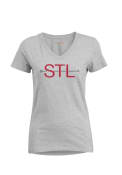 St Louis Womens Grey Arrow Initials Short Sleeve T Shirt