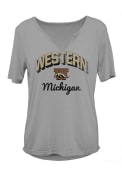 Western Michigan Broncos Womens Dream Girl V-Notch T-Shirt - Grey