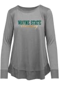 Wayne State Warriors Womens Rampage Scoop Neck T-Shirt - Grey