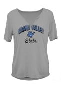 Grand Valley State Lakers Womens Dream Girl V-Notch T-Shirt - Grey
