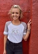 Kansas Womens White Circle Arrow Short Sleeve T Shirt