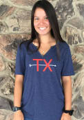 Texas Womens Navy Arrow Initials Short Sleeve T Shirt
