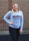 Philadelphia Womens Cornflower Arched Long Sleeve Crew Sweatshirt