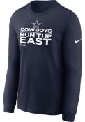 Dallas Cowboys Nike SBLVI TROPHY DIVISION CHAMPIONS T Shirt - Navy Blue