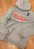 Philadelphia Phillies Nike Color Bar Hooded Sweatshirt - Grey