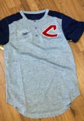 Cleveland Indians Nike Coop Henley Fashion T Shirt - Grey