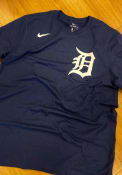Detroit Tigers Nike Wordmark T Shirt - Navy Blue
