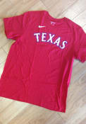 Texas Rangers Nike Wordmark T Shirt - Red