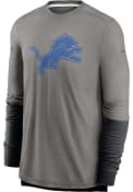 Detroit Lions Nike Sideline Team Logo Player T-Shirt - Grey