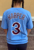 Bryce Harper Philadelphia Phillies Nike Name And Number T-Shirt - Light Blue