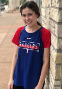 Texas Rangers Womens Nike Raglan T-Shirt - Blue