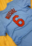 Stan Musial St Louis Cardinals Nike Name And Number T-Shirt - Light Blue