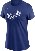 Kansas City Royals Womens Nike Wordmark T-Shirt - Blue