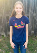 St Louis Cardinals Womens Nike Wordmark T-Shirt - Navy Blue
