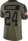 Nick Chubb Cleveland Browns Nike Salute To Service Limited Football Jersey - Olive