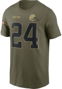 Nick Chubb Cleveland Browns Nike Salute To Service T-Shirt - Olive