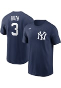 Babe Ruth New York Yankees Nike Coop Name And Number T-Shirt - Navy Blue