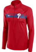 Philadelphia Phillies Womens Nike Element 1/4 Zip - Red