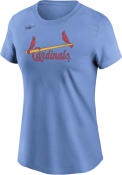 St Louis Cardinals Womens Nike Wordmark T-Shirt - Light Blue