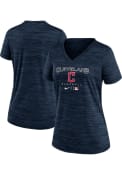 Cleveland Guardians Womens Nike Velocity T-Shirt - Navy Blue