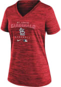 St Louis Cardinals Womens Nike Velocity T-Shirt - Red