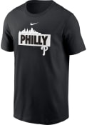 Philadelphia Phillies Nike Refresh Local Nickname Skyline T Shirt - Black