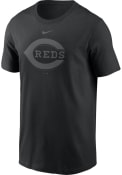 Cincinnati Reds Nike Pitch Black Logo T Shirt - Black