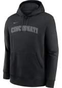Cincinnati Reds Nike Pitch Black Wordmark Hooded Sweatshirt - Black