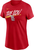 St Louis Cardinals Womens Nike Local T-Shirt - Red