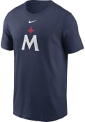 Minnesota Twins Nike Large Logo T Shirt - Navy Blue