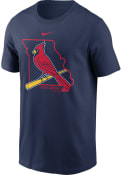 St Louis Cardinals Nike Local Outline T Shirt - Navy Blue