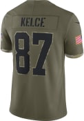 Travis Kelce Kansas City Chiefs Nike SALUTE TO SERVICE Limited Football Jersey - Olive
