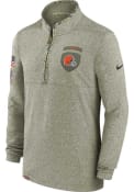 Cleveland Browns Nike SALUTE TO SERVICE 1/4 Zip Pullover - Olive