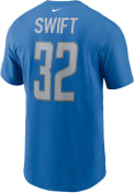 D'Andre Swift Detroit Lions Nike NAME AND NUMBER T-Shirt - Blue