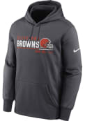 Cleveland Browns Nike THERMA PULLOVER Hood - Charcoal
