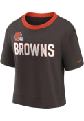 Cleveland Browns Womens Nike Fan High T-Shirt - Brown