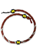 Michigan Wolverines Spiral Football Necklace - Brown