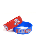 Detroit Pistons Kids 2 Pack Silicone Bracelet - Blue