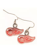 Detroit Red Wings Womens Logo Dangle Earrings - Red