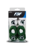 Michigan State Spartans Baby 2pk Knit Bootie Boxed Set - Green