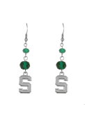 Michigan State Spartans Womens Crystal Bead Earrings - Green