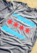 Bozz Prints Chicago Grey Willis City Flag Short Sleeve T Shirt