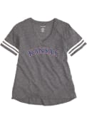 Kansas Jayhawks Womens Grey Sporty Slub T-Shirt