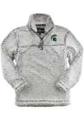 Michigan State Spartans Womens Sherpa 1/4 Zip Pullover - Grey