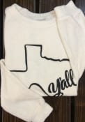 Texas Womens Oatmeal Yall State Shape Cozy Long Sleeve Crew Sweatshirt
